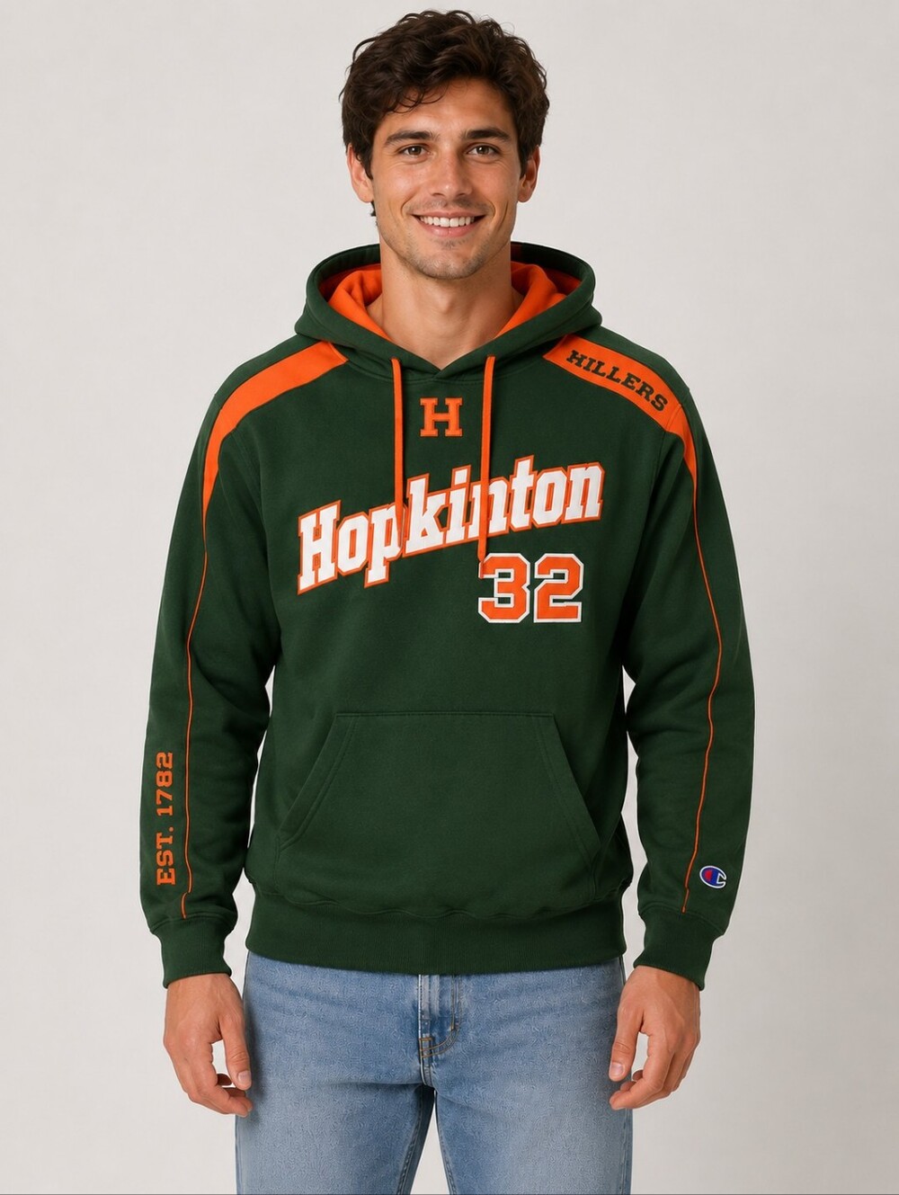 Champion Heritage Collection Hopkinton Hillers Hoodie Green Orange NWT Sz Lg